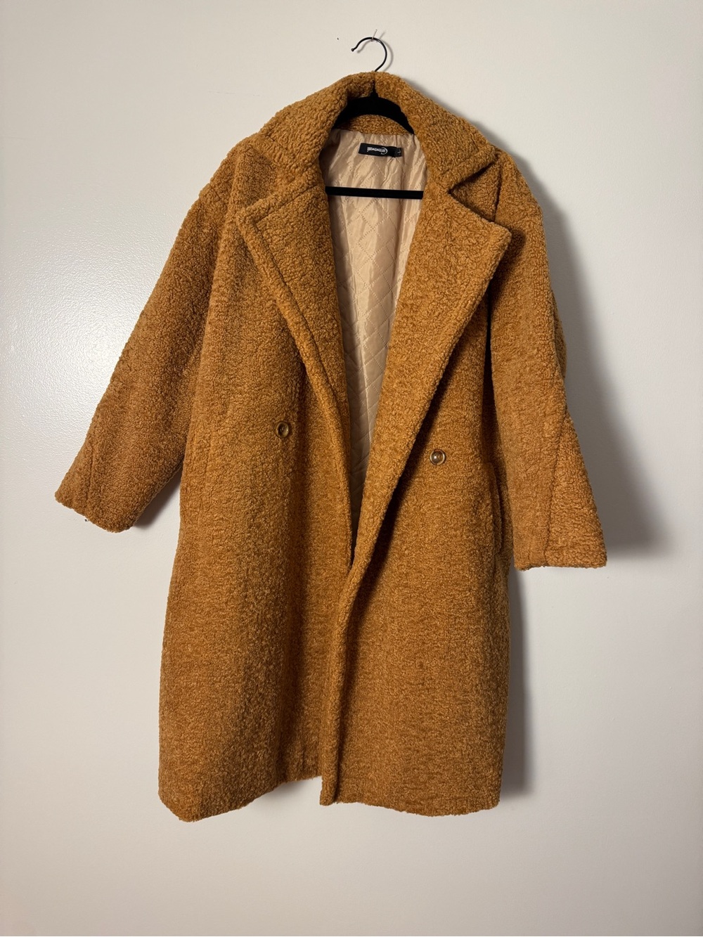 Carmonoudi Wool-Blend Teddy Coat - Camel Brown